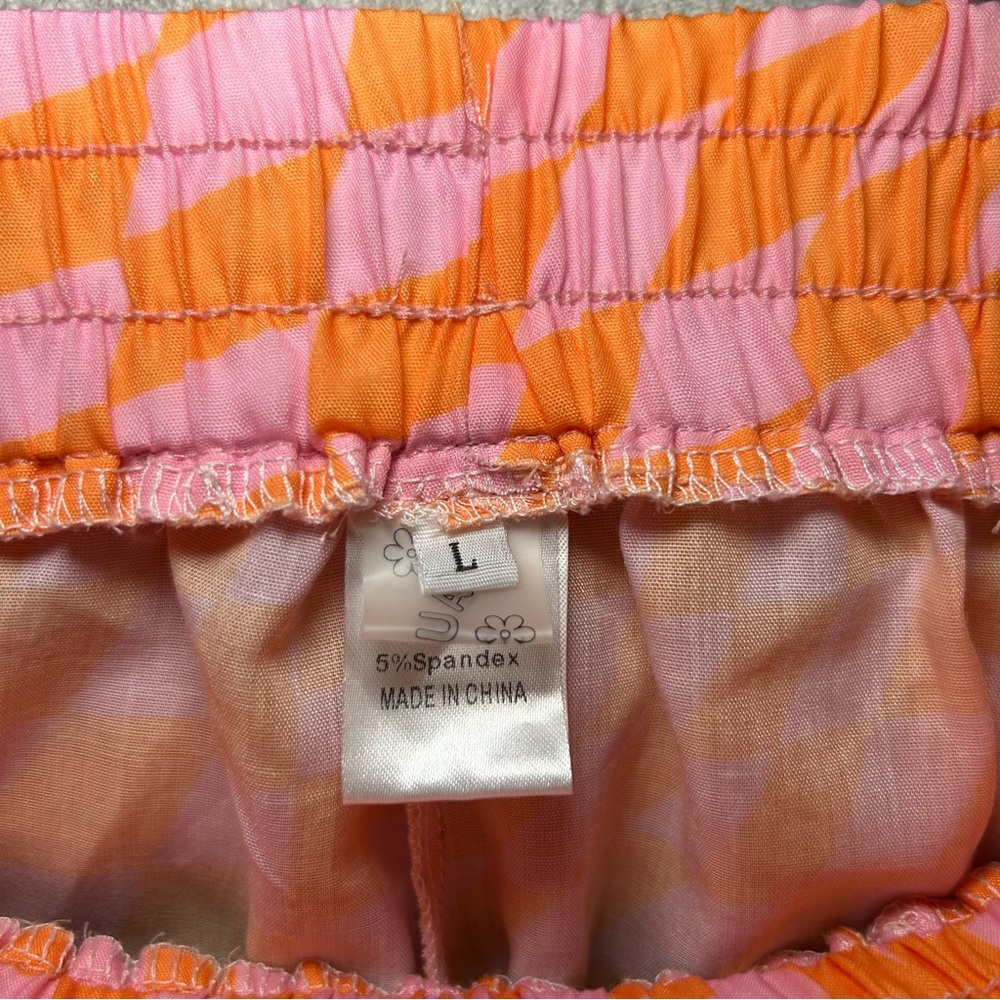Aurelle Shorts Bikini Coverup Pink and Orange Size Large - Picture 3 of 6